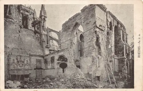 A685 Frankreich Reims Kathedrale 1. Weltkrieg Katastrophenhilfe Vintage Postkarte
