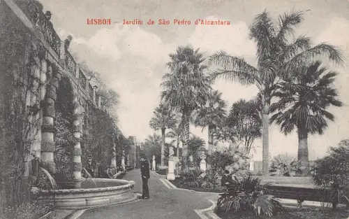 A873 Portugal Lissabon Jardin de Sao Pedro d'Alcantara Garten Postkarte