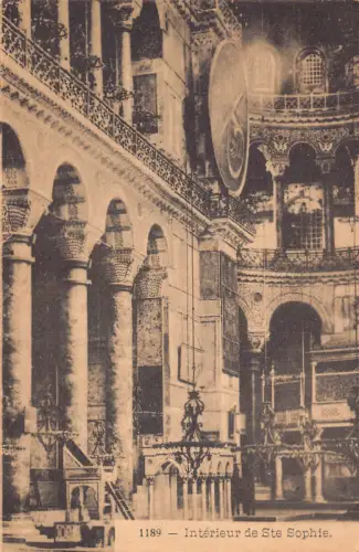 A873 Türkei Istanbul Innenraum der Sophienkathedrale Vintage Postkarte