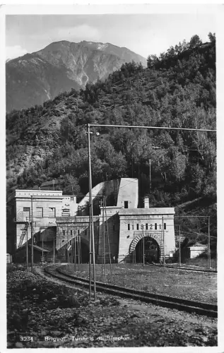 Schweiz Brigue Tunnels du Simplon Mountain Vintage Postkarte
