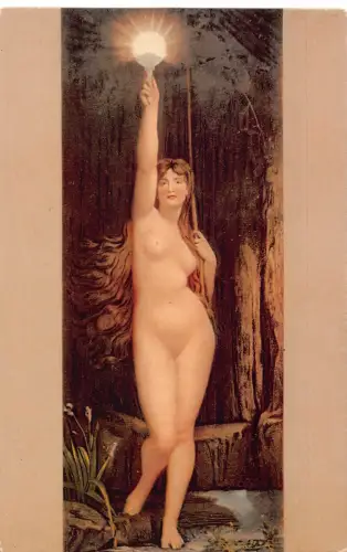 L473 Glamour Risque Nude La Verite Kunst Vintage Postkarte