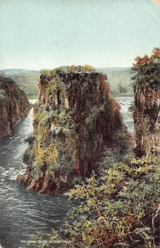 Postkarte Simbabwe-Schlucht unterhalb der Victoriafälle-Brücke