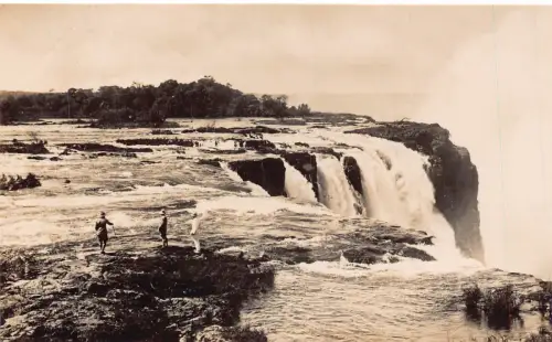 Simbabwe Victoria Falls Rapids von Cataract Island Waterfall Postkarte aus gesehen
