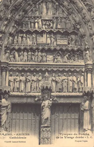 C005 Frankreich, Kathedrale Amiens Vintage Postkarte