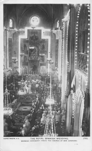 A698 Königliche Spanische Hochzeitszeremonie in der Kirche San Jeronimo Postkarte