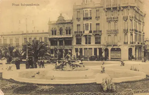 A877 Uruguay Plaza Independencia Montevideo Farmacia del Sol Apotheke Postkarte