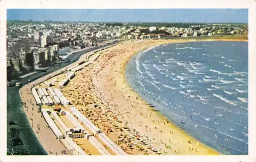 A063 Uruguay 1952 Montevideo Beach Playa Pociros Panoramablick Postkarte