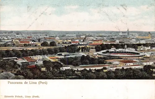 A878 Peru Panorama de Lima Vintage Postkarte