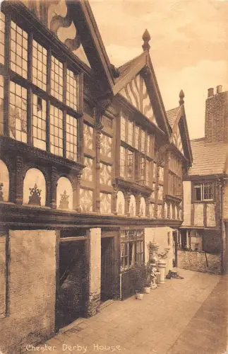 A882 England Chester Derby House Vintage Postkarte
