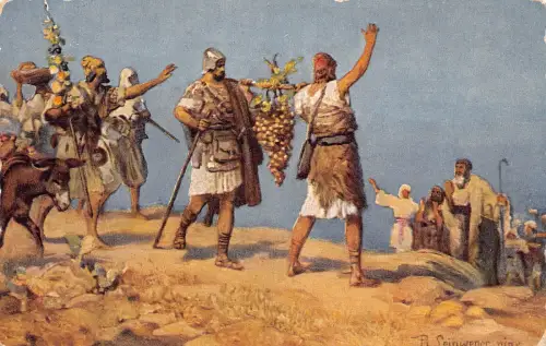 A713 Religiöse Heilige Schrift Szene Zeit Josefs und Moses Bibel Postkarte