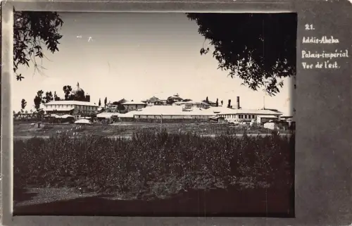 B635 Äthiopien Addis Abeba Kaiserpalast Ostansicht RPPC Vintage Postkarte