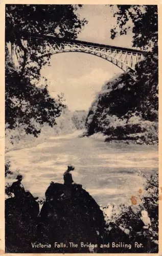 L477 Sambia Northern Rhodesia Victoria Falls Bridge 1941 alte Postkarte