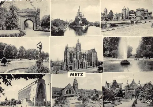 Frankreich 1965 Metz Porte Serpenoise Tempel Evangelische Kathedrale Postkarte