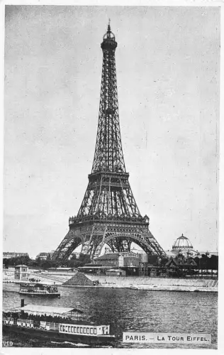 L307 Frankreich Paris La Tour Eiffel Dampfschiffe Vintage Postkarte