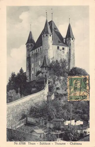 Schweiz 1926 Thun Schloss Schloss Thoune Vintage Postkarte