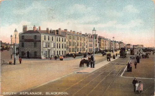 A887 England 1907 South Esplanade Blackpool Vintage Postkarte