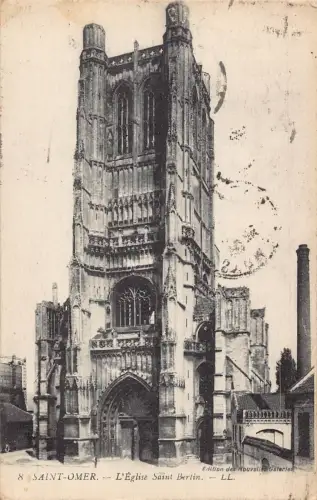 C012 Frankreich Saint-Omer L'Eglise Saint Berlin 1918 Vintage Postkarte