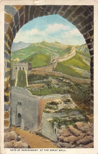 B032 China Tor der Verbannung an der Großen Mauer Vintage Postkarte