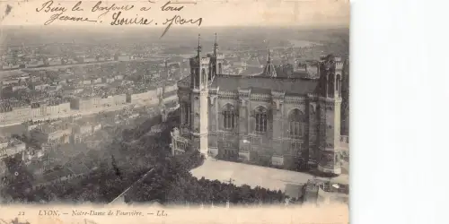 C016 Frankreich, Lyon Notre-Dame de Fourvière Vintage Postkarte