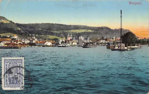 L146 Österreich 1922 Bregenz Blick vom See alte Postkarte
