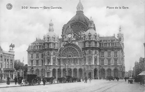A747 Belgien Anvers Antwerpen Gare Centrale Bahnhof Vintage Postkarte