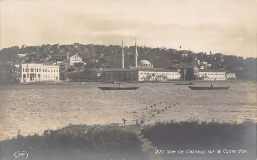 Türkei Istanbul Vue de Haskeuy sur la Corne d'Or Boote Moschee Postkarte