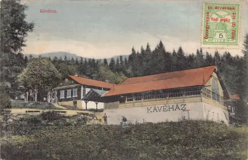 A066 Slowakei 1916 Rozsahegyi Ruzomberok Kavehaz Kaffee 1. Weltkrieg Postkarte