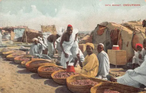 B035 Sudan Omdurman Datum Markt Einheimische Verkäufer Ethnische Vintage Postkarte