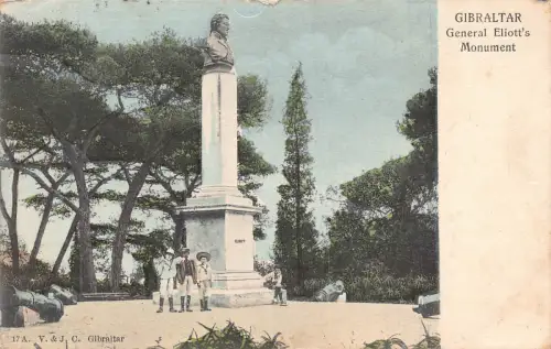 A755 Gibraltar 1905 General Eliott's Monument Vintage Postkarte
