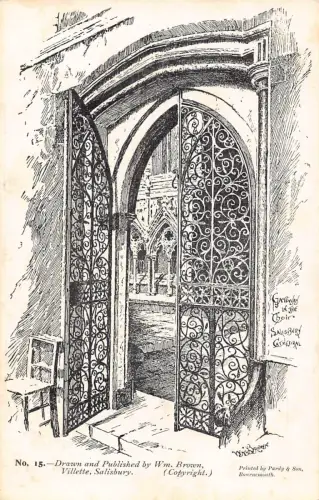 A771 England Gateway im Choir Salisbury Kunst von Wm Brown Postkarte