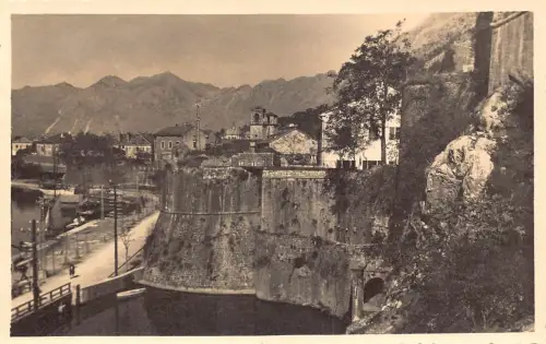 Montenegro Kotor Zitadellenmauer Vintage Postkarte