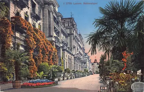 Schweiz 1932 Luzern Nationalquai Vintage Postkarte