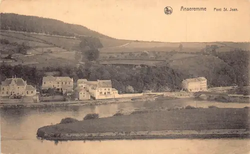 A086 Belgien 1924 Anseremme Pont St Jean Bridge River Vintage Postkarte