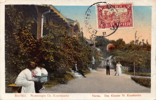 Bulgarien 1927 Varna Kloster Stift St. Konstantin Vintage Postkarte