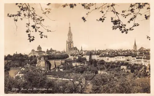 Schweiz 1927 Bern von Muristalden aus Ansicht Vintage Postkarte