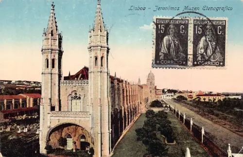 Portugal 1926 Lissabon Hieronymus Muzen Etenografico Museum Vintage Postkarte