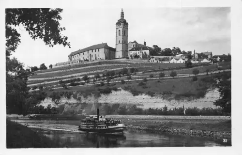 Bulgarien Melnik nad Labem Dampfschiff RPPC Vintage Postkarte