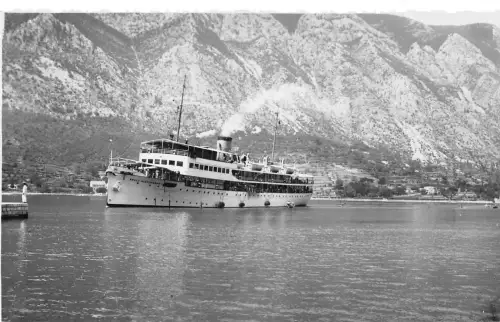 Montenegro Andrija Kotor Steamboat RPPC Vintage Postkarte