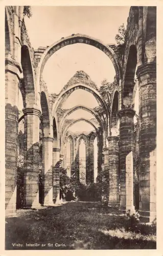 L240 Schottland Visby Innenraum der Ruinen von St Carin Vintage Postkarte