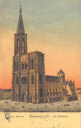 L025 Frankreich 1910 Straßburger Münster Vintage Postkarte