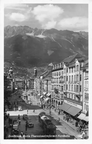 A085 Österreich Innsbruck Maria Theresia Straße Straßenbahn Autos Kaufhaus Kraus Postkarte