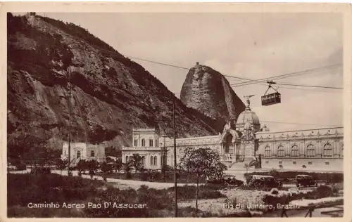 L335 Brasilien Caminho Aereo Pao D'Assucar Rio de Janeiro Seilbahn Postkarte