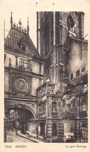 C088 Frankreich Rouen Le gros Horloge Vintage Postkarte