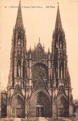 C087 Frankreich Rouen L'Eglise Saint Ouen Vintage Postkarte