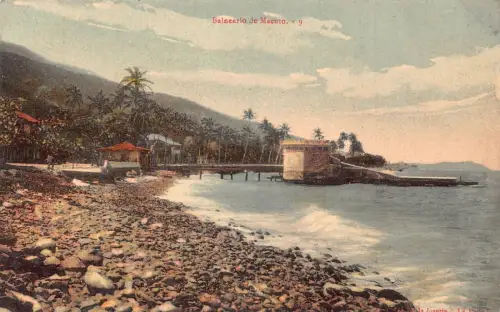 L333 Venezuela Balneario de Macuto Sea Beach Vintage Postkarte