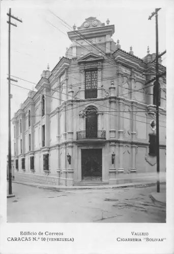 L333 Venezuela Edificio de Correos Caracas Vallejo Cigarreria RPPC Postkarte