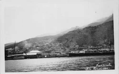 L333 Venezuela La Guaira Seehafen Dampfschiff Echtfoto Vintage Postkarte
