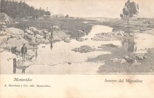 L332 Uruguay Montevideo Arroyo del Miguelete Fischer Vintage Postkarte