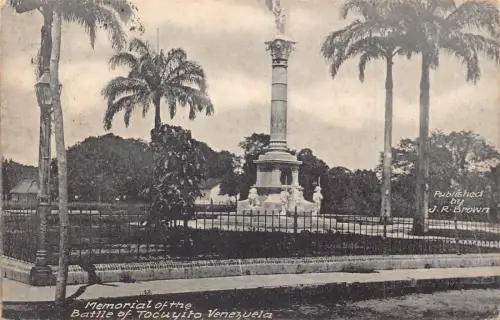 L333 Venezuela 1906 Denkmal der Schlacht Tocuyito Denkmal Vintage Postkarte