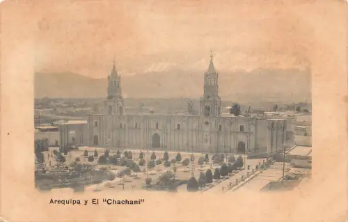 L331 Peru Arequipa y El Chachani Voulcano Vintage Postkarte